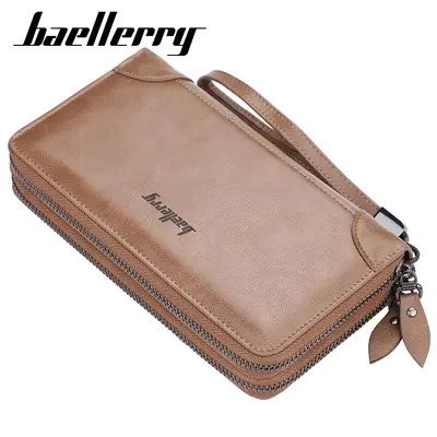 Herren-Handtasche mit doppeltem Reißverschluss und Handyfach - 6