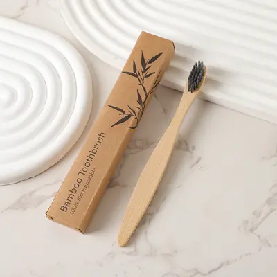 Tek kullanımlık bambu diş fırçası, yumuşak kıllı, kağıt kutulu - 8