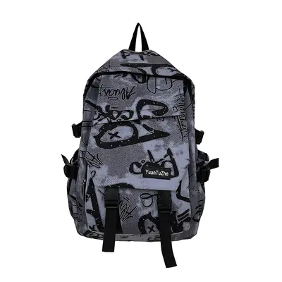 Men's Large Capacity Graffiti Backpack, Casual Daypack for College and Middle School Stude - 5