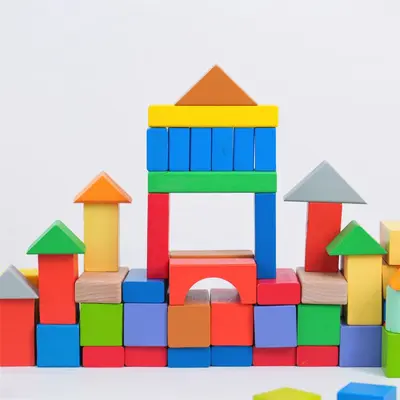 100-Piece Beech Wood Building Blocks, Early Education, Solid Wood, Eco-Friendly - 4