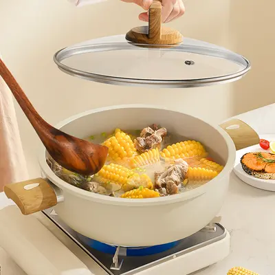 Ceramic Soup Pot, Non-Stick, Double-Handle, for Gas and Induction Cooktops - 2