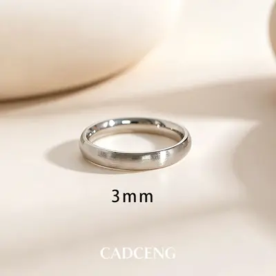 Minimalistischer Titanstahl-Ring für Damen, 18K Gold gebürstet - 12