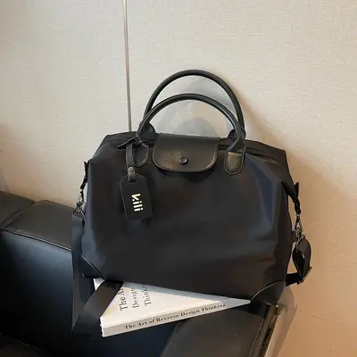 New Large-Capacity Travel Bag Nylon Tote Handbag Unisex Casual Commute Shoulder Crossbody Gym Bag - 7