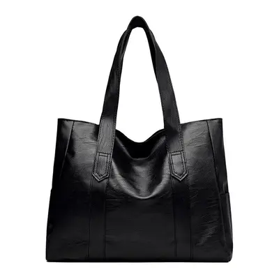 Women's Large Soft Leather Tote Bag - 7