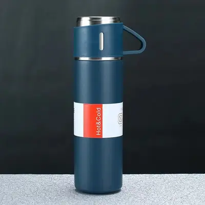 304 Stainless Steel Vacuum Double-Wall Insulated Cup with Three Lids - 8