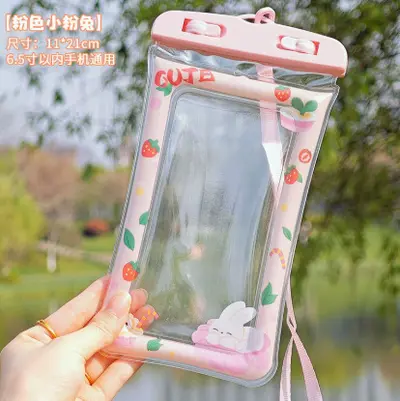 Inflatable waterproof phone pouch with touchscreen for swimming and diving - 8