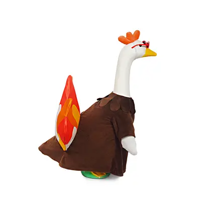 Thanksgiving Porch Goose Decoration with Changeable Costume