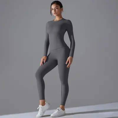Kadın Uzun Kollu Yoga Üst Takımı, Cilt Dostu, Pilates ve Koşu İçin - 2