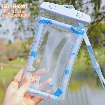 Inflatable waterproof phone pouch with touchscreen for swimming and diving - 7