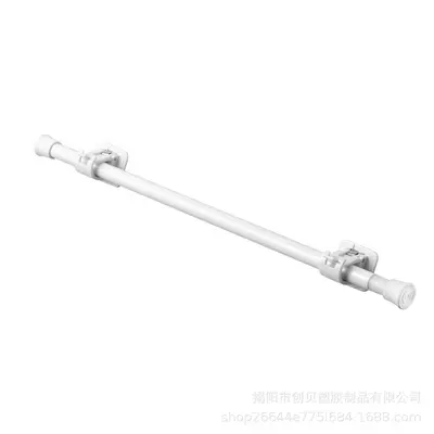 Telescopic No-Drill Ultra-Thin Door Curtain Rod, Side-Mount Adhesive Clamp Single Rod - 5