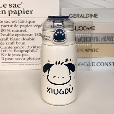 316 paslanmaz çelik termos bardak, pipetli, 500 ml kedi pençesi tasarım - 13