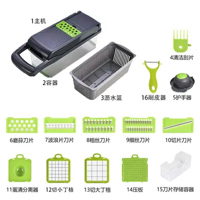 Multifunctional kitchen vegetable cutter for shredding, slicing and dicing potatoes - 8