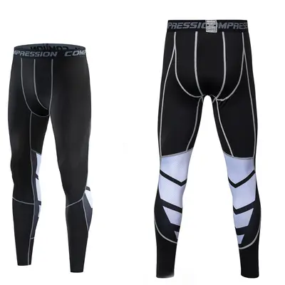 Men's Quick-Dry High-Elastic Running Compression Tights - 10
