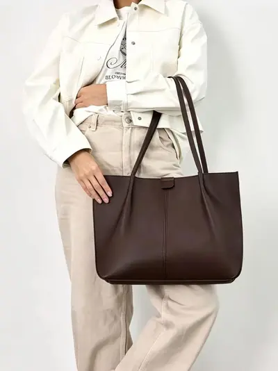 Retro-Luxus-Achseltasche mit großem Fassungsvermögen für Damen, Modell 2026, schlichte Tote Bag, vielseitige Schultertasche für den Pendelverkehr