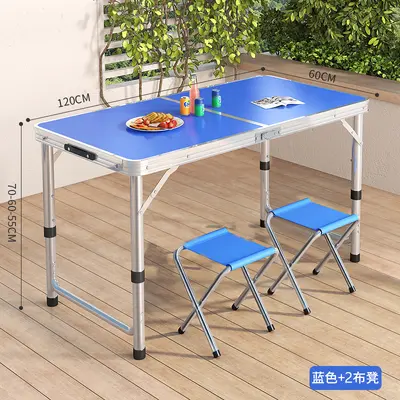 Offener Tisch tragbarer Aluminium-Legierung klappbarer Esstisch Klapptisch und Stühle Picknick Kleiner Tisch Standtisch Runder Quadrattisch Rohrtisch - 12