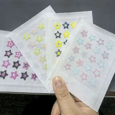 彩色星星水胶体豆豆贴医用净豆神器豆痕遮暇人工皮粉色痘痘创口贴