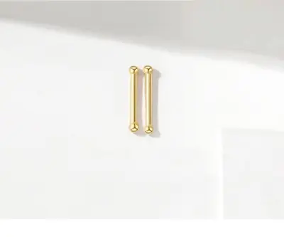 S999 Reines Silber Ohrpiercing Ohrringe für Frauen Silber kleine Mini Doppelspitz Ohrstab Ohr Knochen Nagel einfache Ohrnadelohrring - 8