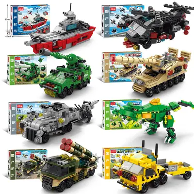 Dinozor askeri yapı blokları, eğitici oyuncak erkek çocuklar için - 1