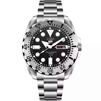 Seiko 5 Erkek Saati Gece Parlak Su Geçirmez Çift Takvim Su Cini Dalış Saati Mekanik Olmayan Erkek Saati Çelik Bileklik Kuvars Saat