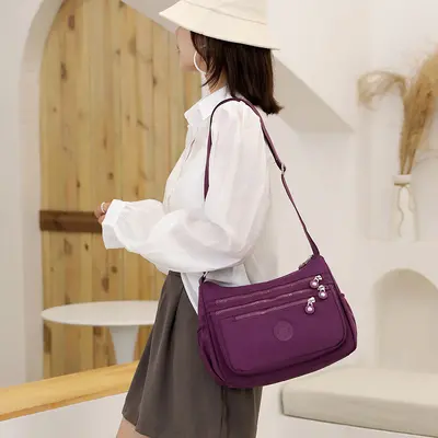 Nylon-Stoff mehrschichtige Umhängetasche leicht einfach alltäglich Crossbody-Tasche 2025 neu großvolumig Mamatasche Schultergeldtasche