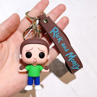Rick and Morty Anime Keychain with Crazy Scientist Rick Pendant - 7