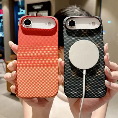 iPhone 17 Kevlar carbon fiber magnetic case compatible with 16, 15 Pro Max