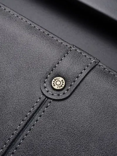 Men's Long Wallet and Retro PU Leather Clutch, Large Capacity - 5