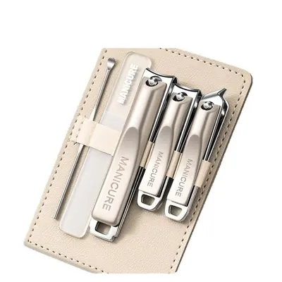 Stainless Steel Nail Clipper Set, Five Pieces, with Rotating Pouch