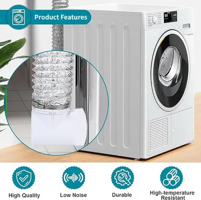 90-Degree Dryer Vent Duct Connector with Detachable Outdoor Cover - 3
