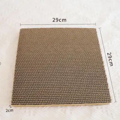 Square Corrugated Cardboard Cat Scratcher Board for Cats and Parrots - 8