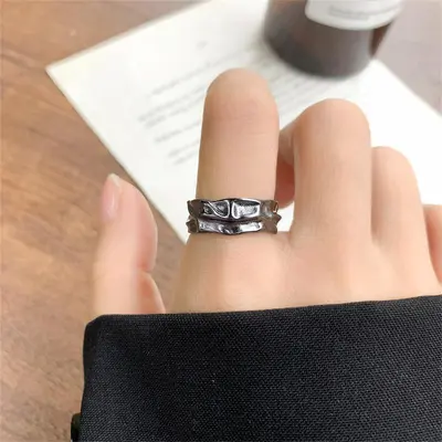 925er Silberring Damen, offen verstellbar, Designer-Stil - 10