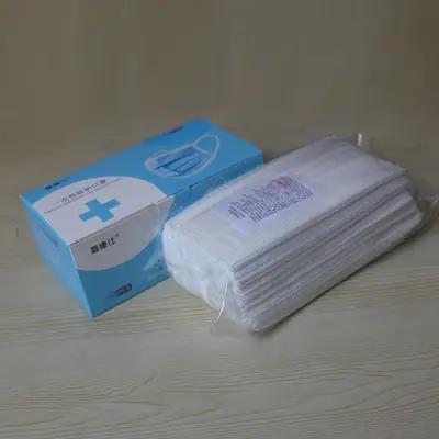 Tek kullanımlık mavi üç katmanlı yetişkin maskesi, 50'li paket - 8