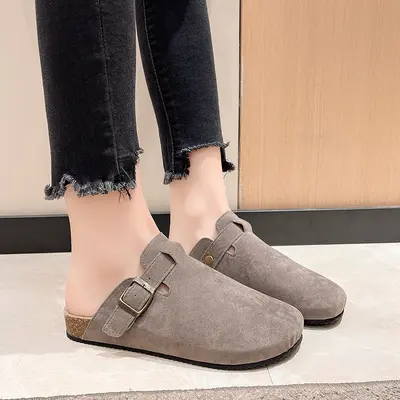 Women's Couple Cork Slippers, Plus Size, Casual Half-Slippers - 12