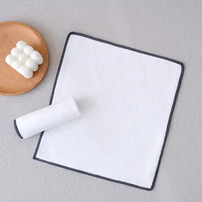 Microfiber Small Square Towel 30x30 cm, Thick, Absorbent, White - 7