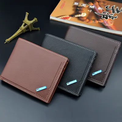 Men's Wallet, Short, Slim, Multi-Card Slots, Horizontal, Soft Leather - 4