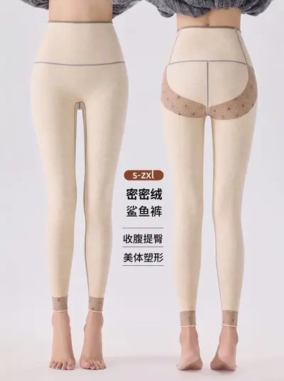 鲨鱼裤加绒女秋冬季加厚外穿长裤保暖打底裤高腰显瘦不起球瑜伽裤