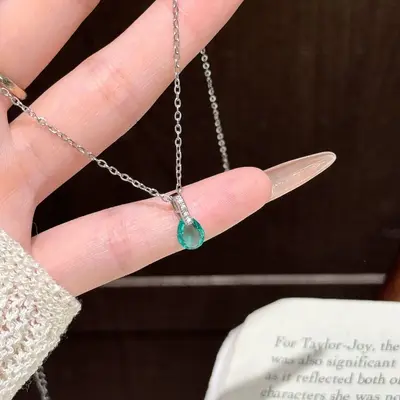 Çift haç kristal kolye, kadın, zarif vintage tasarım - 11