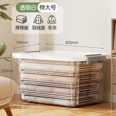 Z1280加厚透明收纳箱家用车用衣服收纳盒衣柜玩具零食整理箱 - 7