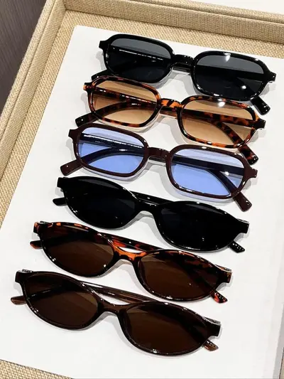 6-Piece Small Frame Sunglasses Set for Men and Women - 7