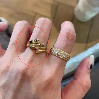 Golddiamantering, luxuriöses elegantes Design, Vintage-Stil Zeigefingerring - 9
