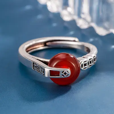 Retro-Ring mit Kupfermünze im Vintage-Look, Damen-Zeigefingerring
