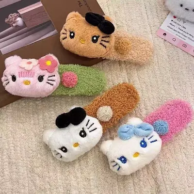 Süßer vielseitiger flauschiger Pudding-Bär niedlicher Katzen-Enten-Clip große Haarspange Haarschmuck 2025 Neu hinten am Kopf - 4