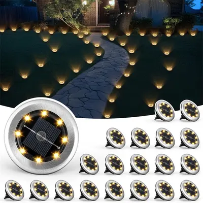 Solar Lawn Light Outdoor Garden Light Mini Small Ground Buried Light Stainless Steel Induction LED Stake Ground Light