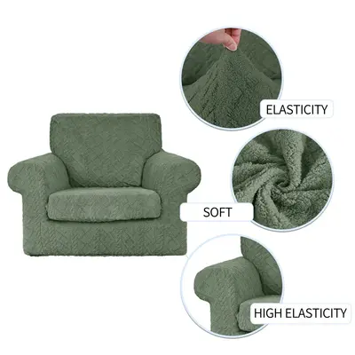 Amazon Grenzüberschreitend Baumwoll-Fleece Jacquard Zopfmuster Fünf-teiliger Sofabezug Vollumhüllung Elastischer Kombinations-Sofabezug