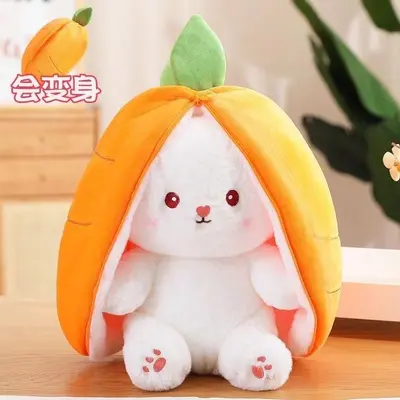 Peluş oyuncak bebek bebek yastık toptan çilek tavşan tavşan havuç doğum günü hediyesine dönüştü - 9