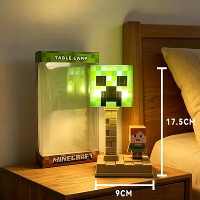 Minecraft Temalı Işıklı Gece Lambası Çocuk Odası ve Masa Süsü - 10