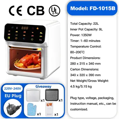 BE visual air fryer household multifunctional smart french fry machine fully automatic electric fryer voice-controlled air fryer - 10