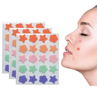 Multicolor Invisible Hydrocolloid Pimple Patch, Transparent, Under Makeup