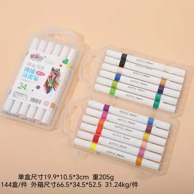 72-Color Acrylic Marker Pens, Soft Dual-Tip for Kids' Drawing - 7