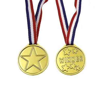 Children's Plastic Trophy, Small Gold Medal Award - 10